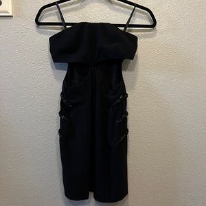Alexander Wang cutout black mini dress with sequins on the side.